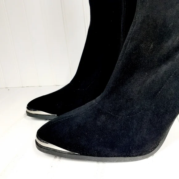 Forever 21 Faux Suede Metal-Toe Booties E311 - Picture 5 of 14